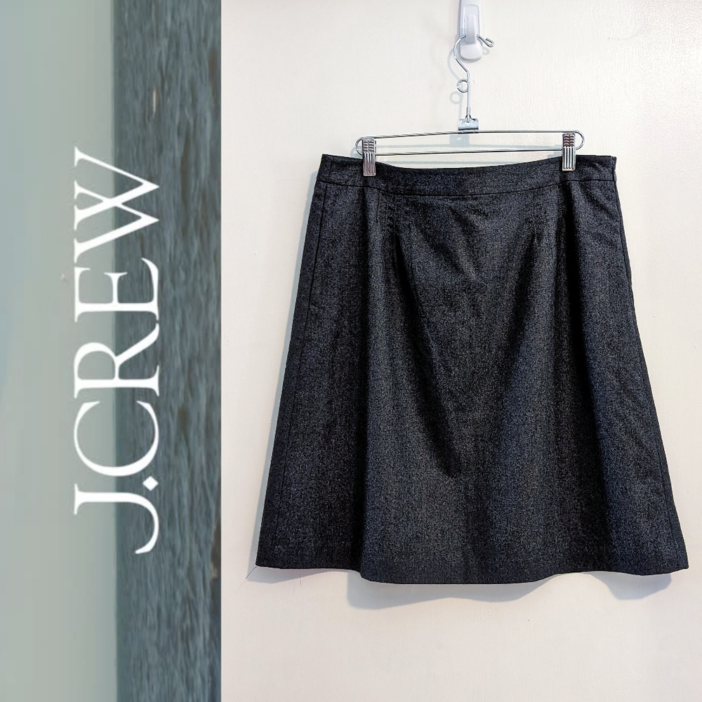 J.Crew A-Line Dark Gray Wool Midi Skirt size 12